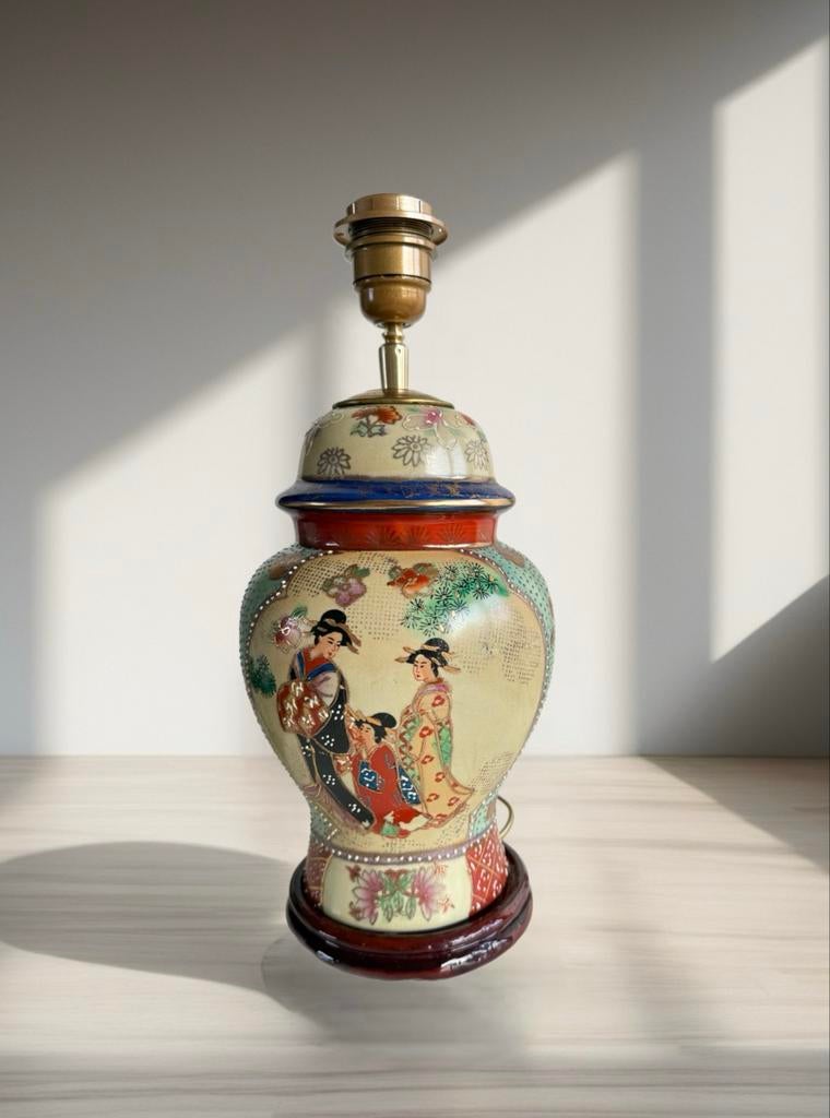 Vintage Japanse Satsuma lampenvoet, Ophalen of Verzenden