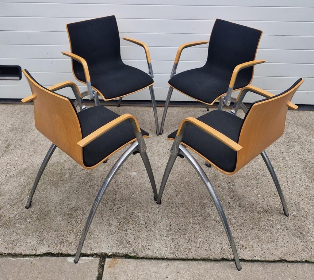 14 x Artifort Zeno vergaderstoelen design stoelen kantine, Ophalen of Verzenden, Zo goed als nieuw, Rood, Vijf, Zes of meer stoelen