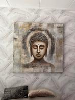 Boeddha Schilderij - 100x100cm - Spirituele Kunst 3D, Ophalen, Zo goed als nieuw, Schilderij, 75 tot 100 cm
