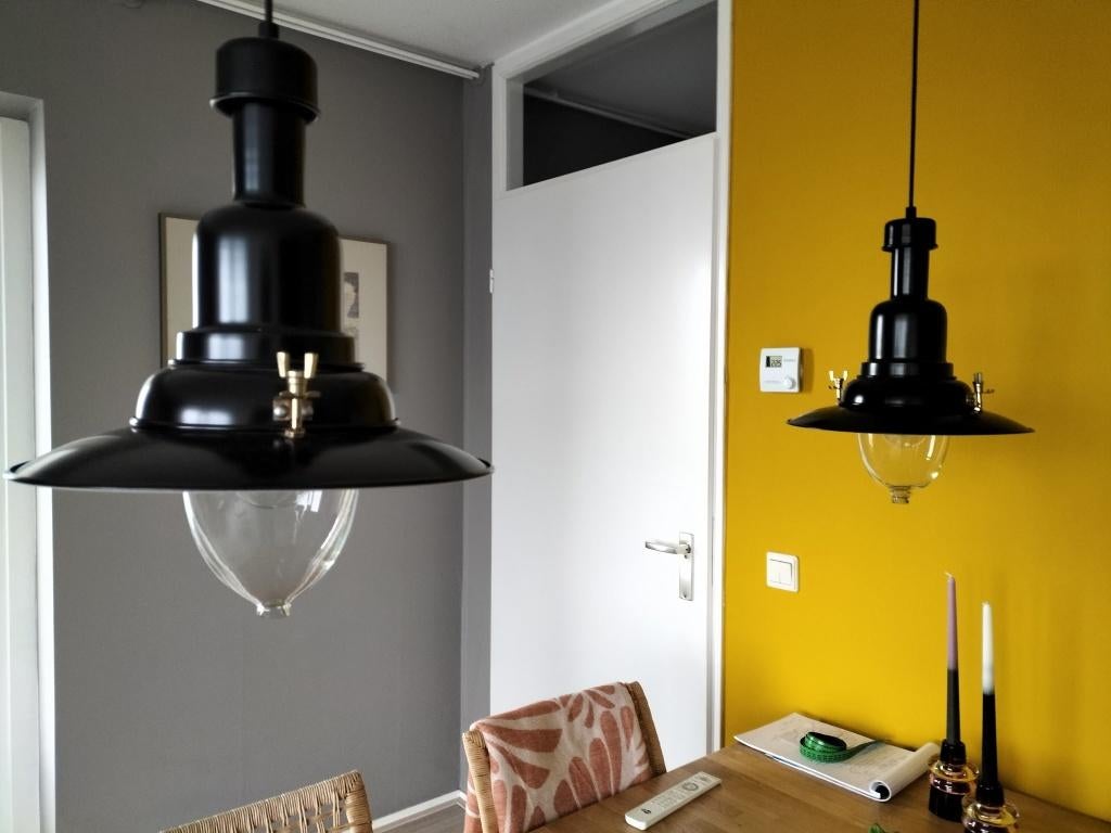IKEA Ottava hanglamp 2stuks, Huis en Inrichting, Lampen | Hanglampen, Ophalen, Zo goed als nieuw, Glas, Minder dan 50 cm