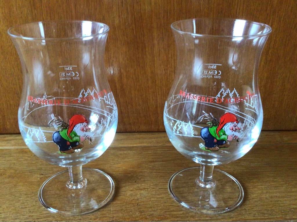 2 bierglazen van brasserie d’achouffe, Verzamelen, Ophalen, Zo goed als nieuw, Glas of Glazen, Overige merken