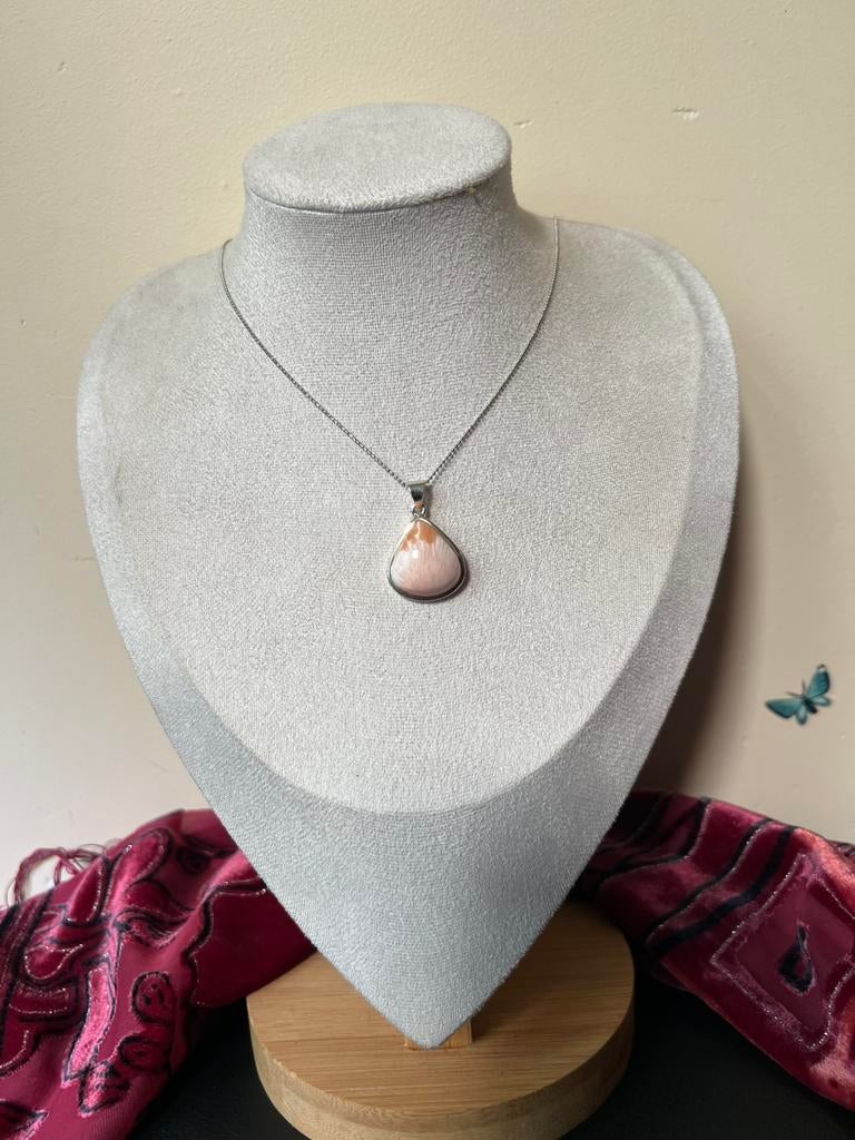 Scoleciet hanger innerlijke vrede inzicht uniek zeldzaam, Nieuw, Ophalen of Verzenden, Roze, Met edelsteen