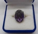 Zilveren ring met paarse steen maat 16.75 nr.309, Sieraden, Tassen en Uiterlijk, Ringen, Verzenden, Dame, Zilver, Zilver