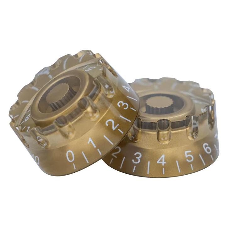 (4pcs) speed knobs knurled - goud, Muziek en Instrumenten, Instrumenten | Onderdelen, Nieuw, Elektrische gitaar, Ophalen of Verzenden