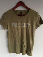 Eksept legergroen T-shirt maat L (40-42) met zilveren opdruk, Maat 42/44 (L), Ophalen of Verzenden, Zo goed als nieuw, Korte mouw