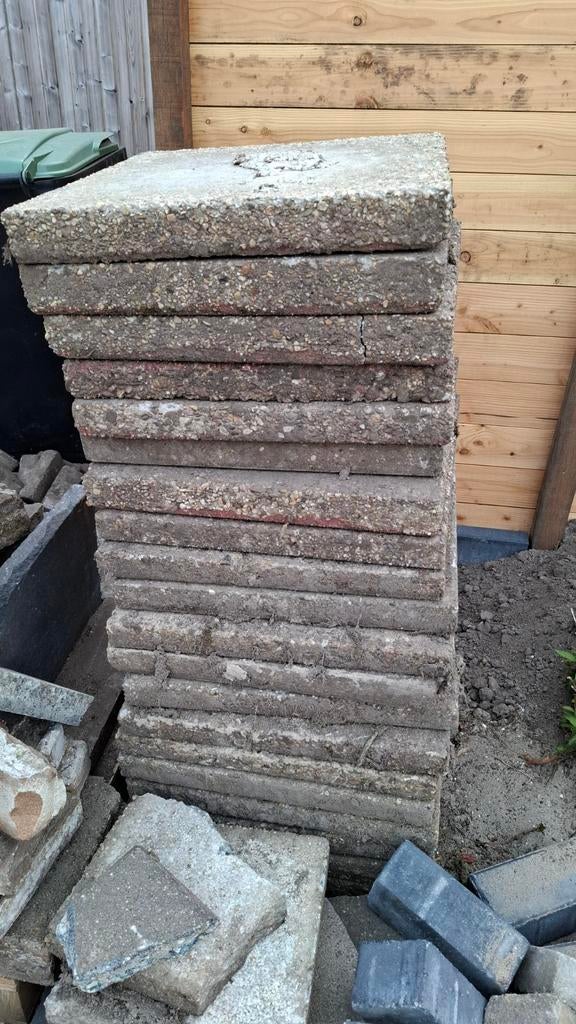 Gratis tegels 50x50, Tuin en Terras, Tegels en Klinkers, Ophalen, Gebruikt, Beton, Terrastegels