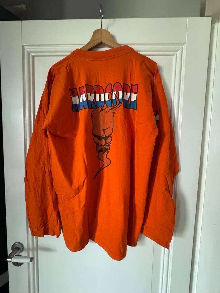 Vintage ID&T Thunderdome Hardcore Longsleeve Oranje, Ophalen of Verzenden, Gedragen, Maat 56/58 (XL), Oranje
