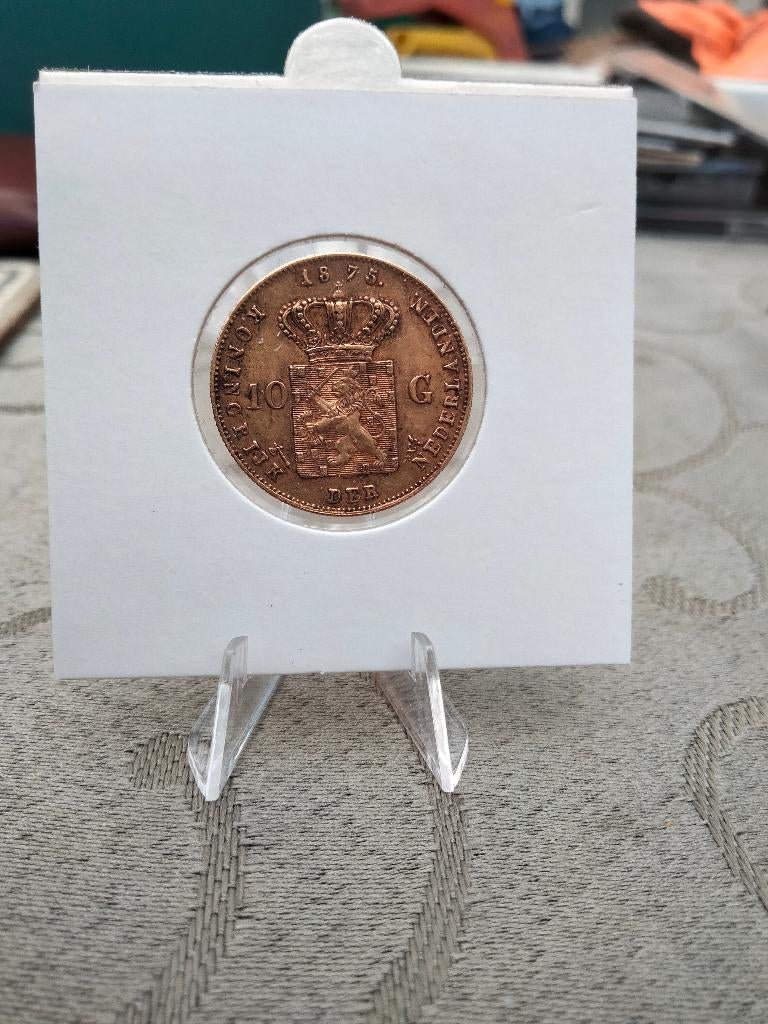 Willem III, gouden Tientje 1875, Postzegels en Munten, Munten | Nederland, Koning Willem III, Losse munt, 10 gulden, Goud