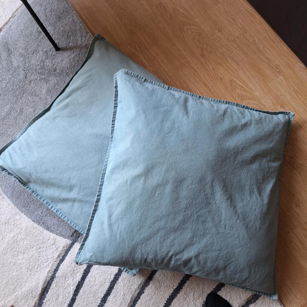 Leenbakker kussens: 2 grote (65x65) en 2 gestreepte (65x35), Ophalen, Gebruikt, Vierkant