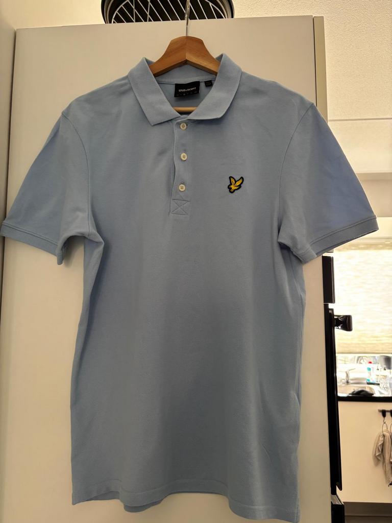 Zachtblauwe polo Lyle & Scott, maat M, Kleding | Heren, Polo's, Ophalen of Verzenden, Gedragen, Maat 48/50 (M), Blauw