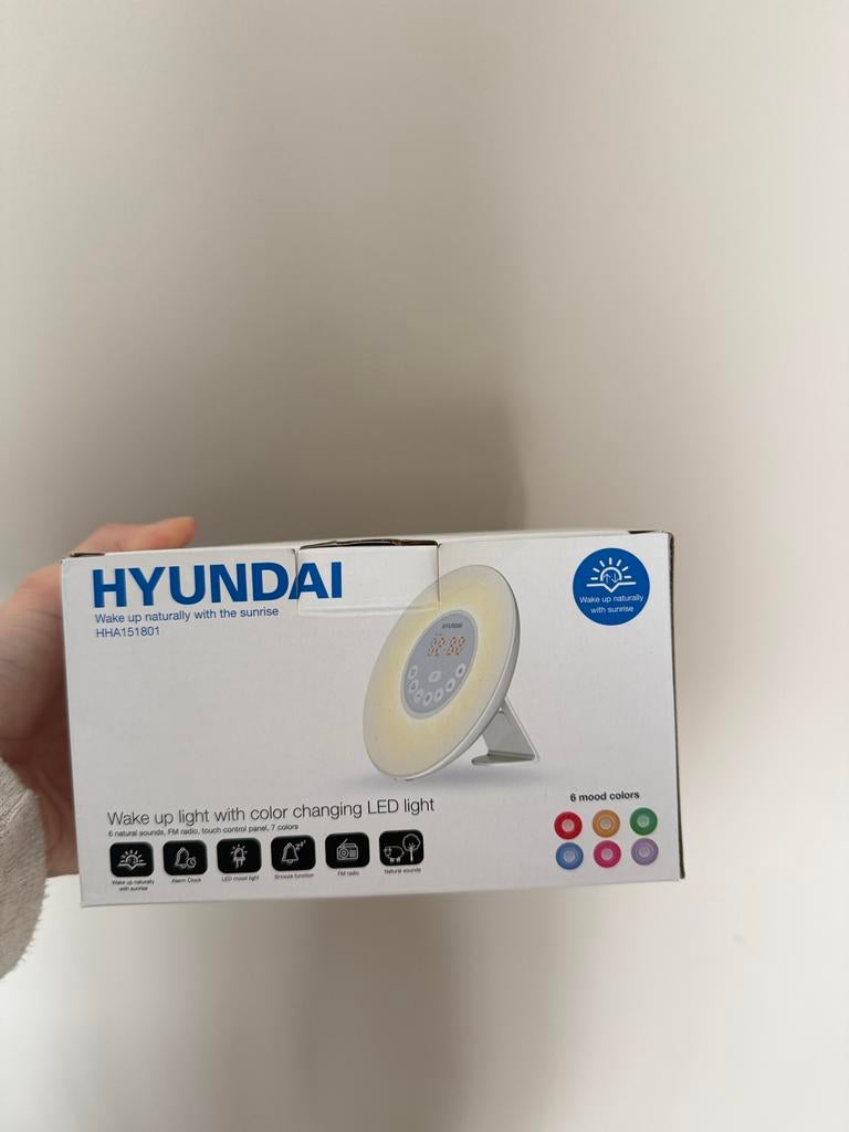 Hyundai Wake-up Light met Zonsopgang Simulatie, Witgoed en Apparatuur, Wekkers, Ophalen of Verzenden, Nieuw, Digitaal
