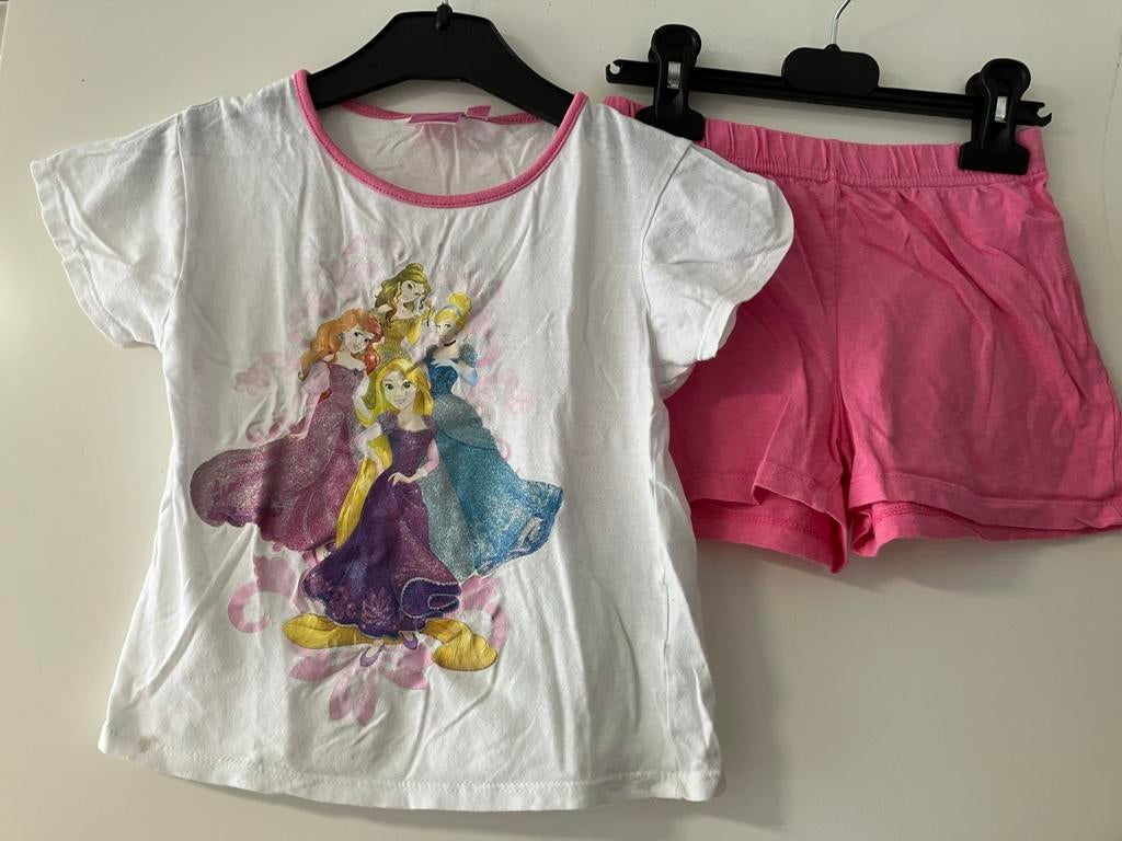 Disney Prinsessen Pyjama / shortama maat 116, Ophalen of Verzenden, Gebruikt, Meisje, Nacht- of Onderkleding