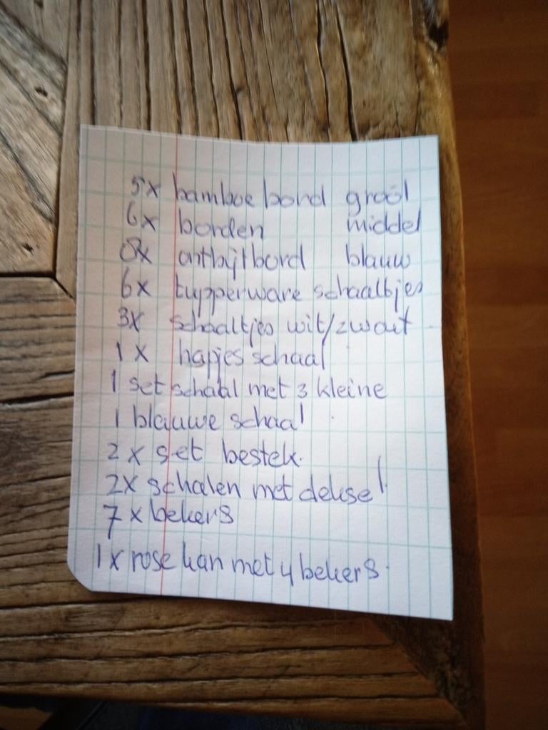 Grote set camping servies en bestek, Caravans en Kamperen, Kampeeraccessoires, Ophalen of Verzenden, Gebruikt