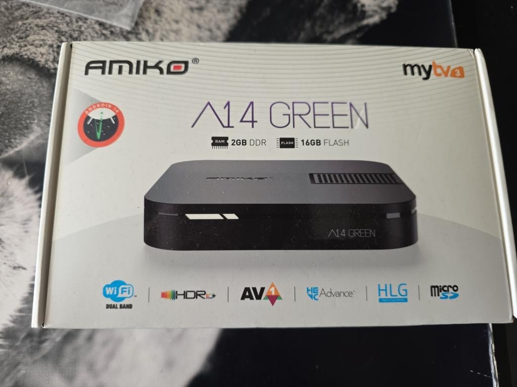 NIEUW Amiko A14 Green Android TV Box – ongebruikt in doos, Ophalen of Verzenden, Nieuw, Minder dan 500 GB