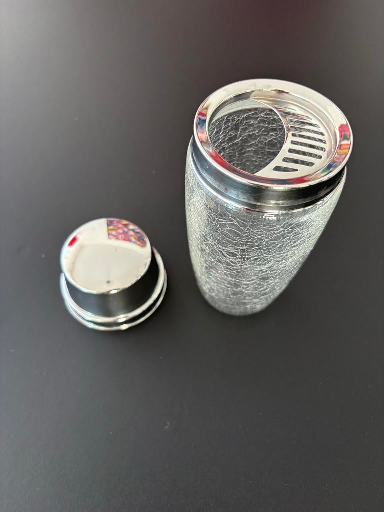 Cocktail set met zilveren ijsblokjes tang, Zilver, Ophalen of Verzenden, Zo goed als nieuw, Glas