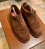 Van Greve herenschoen maat 41,5 (UK 7 1/2 G) suède vintage, Bruin, Ophalen of Verzenden, Van Greve, Gedragen