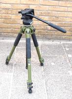 Manfrotto Statief 190NAT met videokop 128RC - ZGAN, Zo goed als nieuw, 175 cm of meer, Met balhoofd, Ophalen of Verzenden