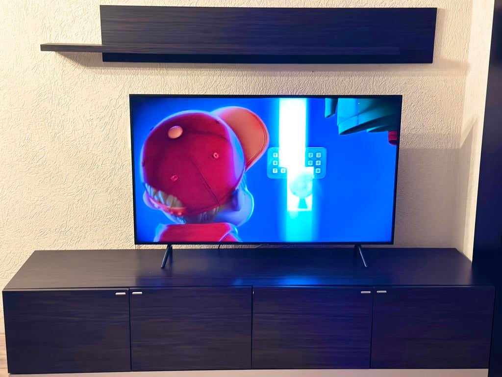 Tv kast met wandplank, 150 tot 200 cm, Eikenhout, Ophalen of Verzenden, Zo goed als nieuw