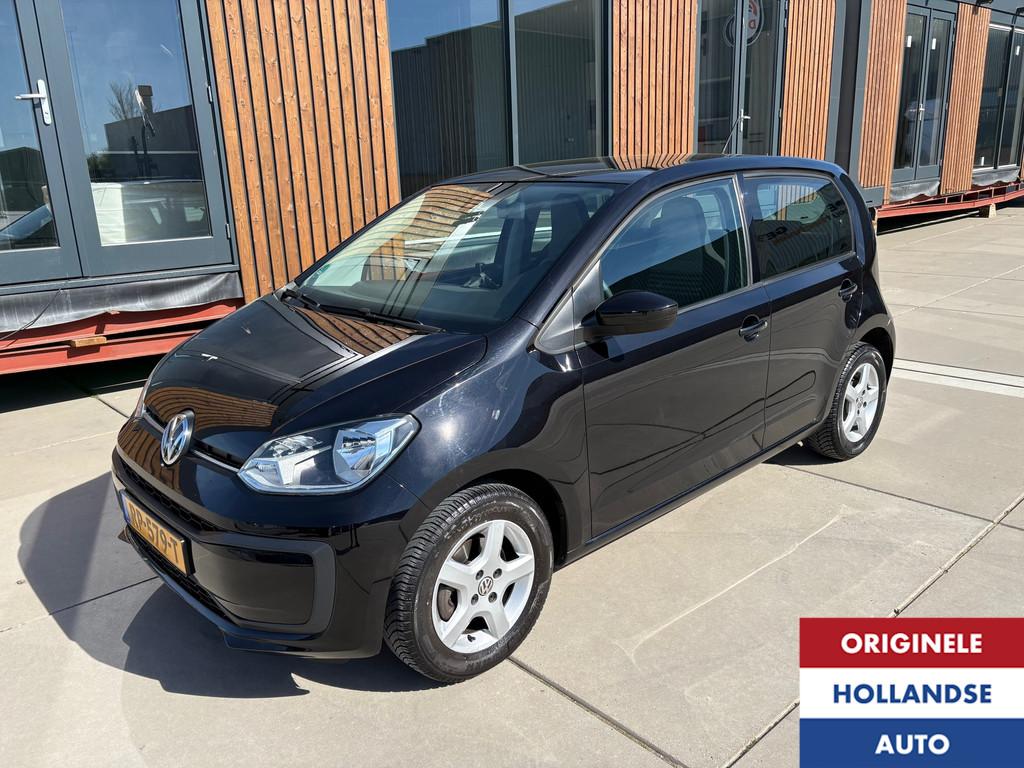 Volkswagen Up! 1.0 BMT Zwart Airco BT Aux 100% VW DealerAuto, Voorwielaandrijving, Gebruikt, Met garantie (alle), Zwart