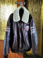 Zo goed als nieuwe RIVER WOODS leren pilotenjas heren maat L, Kleding | Heren, Maat 52/54 (L), Bruin, Verzenden, Zo goed als nieuw