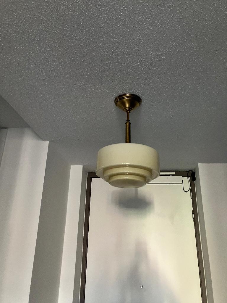 Hanglamp, Huis en Inrichting, Lampen | Kroonluchters, Ophalen, Zo goed als nieuw, Glas, Klassiek