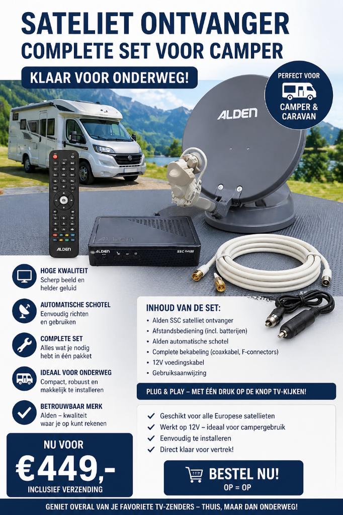ALDEN sateliet ontvanger voor campers, Caravans en Kamperen, Ophalen, Gebruikt