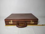 K644 VINTAGE lederen kantoorkoffer / attachekoffer / college, Gebruikt, Bruin, Overige typen, Onbekend