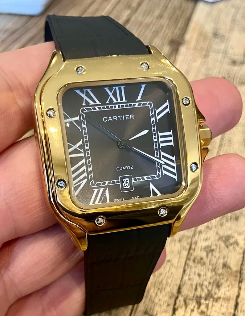 Cartier Santos NIEUW, Overige merken, Leer, Staal, Polshorloge
