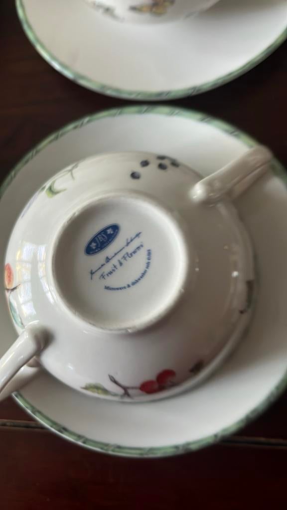 Janneke Brinkman Fruit & Flowers soepkommen met schotel, Ophalen, Gebruikt, Keramiek, Kom(men)