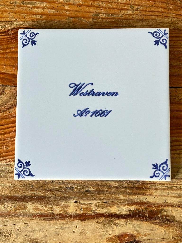 Wandtegel - Delfts Blauw Aardewerk -  Westraven, Antiek en Kunst, Ophalen of Verzenden