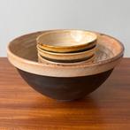 Jaren 70 schaal met 6 kommetjes Cor van Tricht Huizen, Ophalen of Verzenden