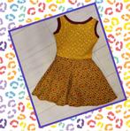 Zomerjurk donkergeel met hartjes, mt 104, Kinderen en Baby's, Kinderkleding | Maat 104, Ophalen of Verzenden, Zo goed als nieuw