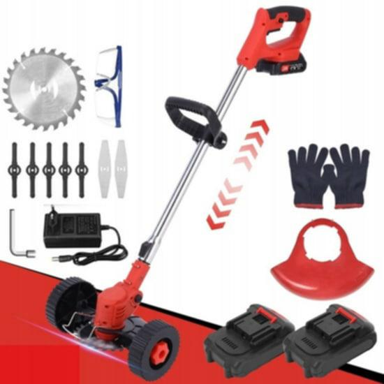24 v grastrimmer met 2 accu,s zaag en messen met wielen, Ophalen of Verzenden, Nieuw