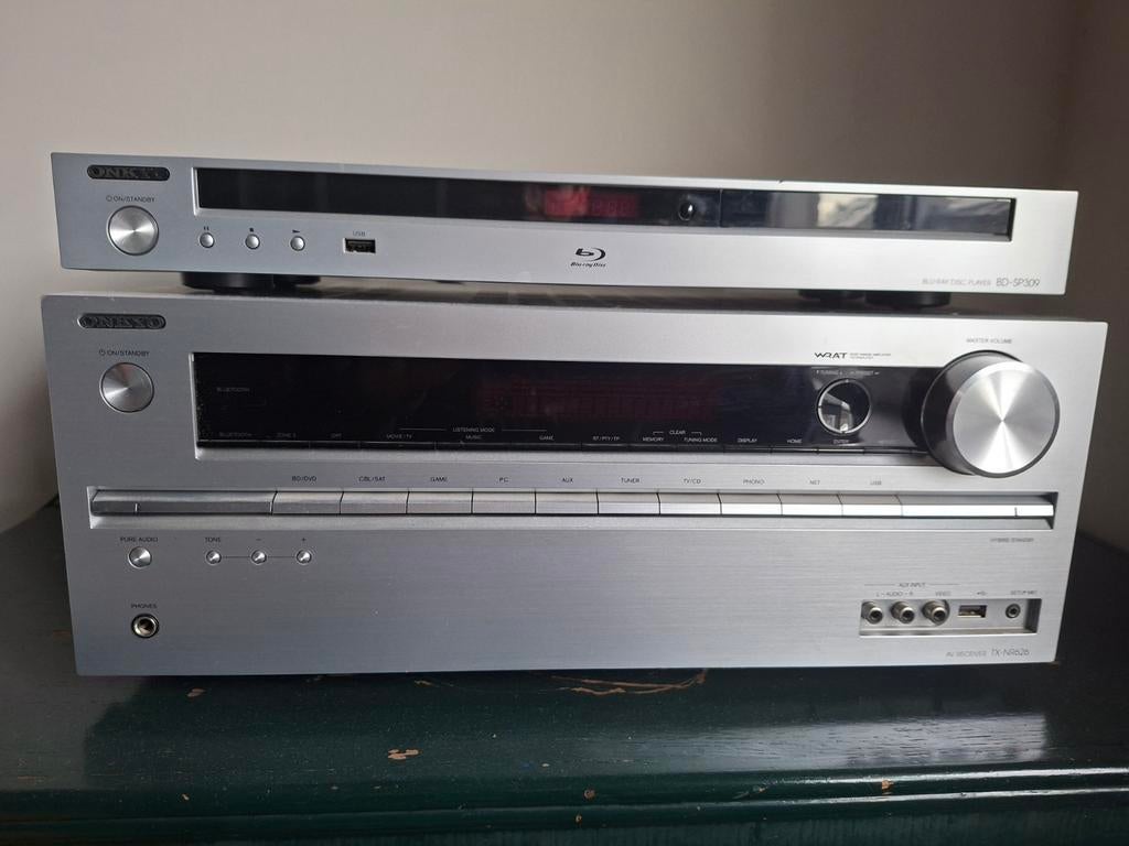 Onkyo receiver TX-NR626 en disc player BD-SP309, Ophalen of Verzenden, 120 watt of meer, Onkyo