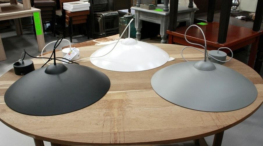 Nieuwe ronde hanglampen inclusief LED grijs wit zwart