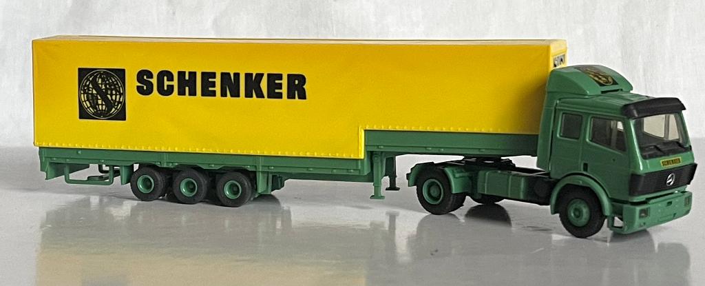 Roco 1576: Mercedes 1838 met Jumbo oplegger "Schenker", Ophalen of Verzenden, Zo goed als nieuw, Bus of Vrachtwagen, Roco
