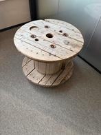 Unieke houten kabelhaspel salontafel - Industrieel design, Minder dan 45 cm, Gebruikt, Rond, Hout