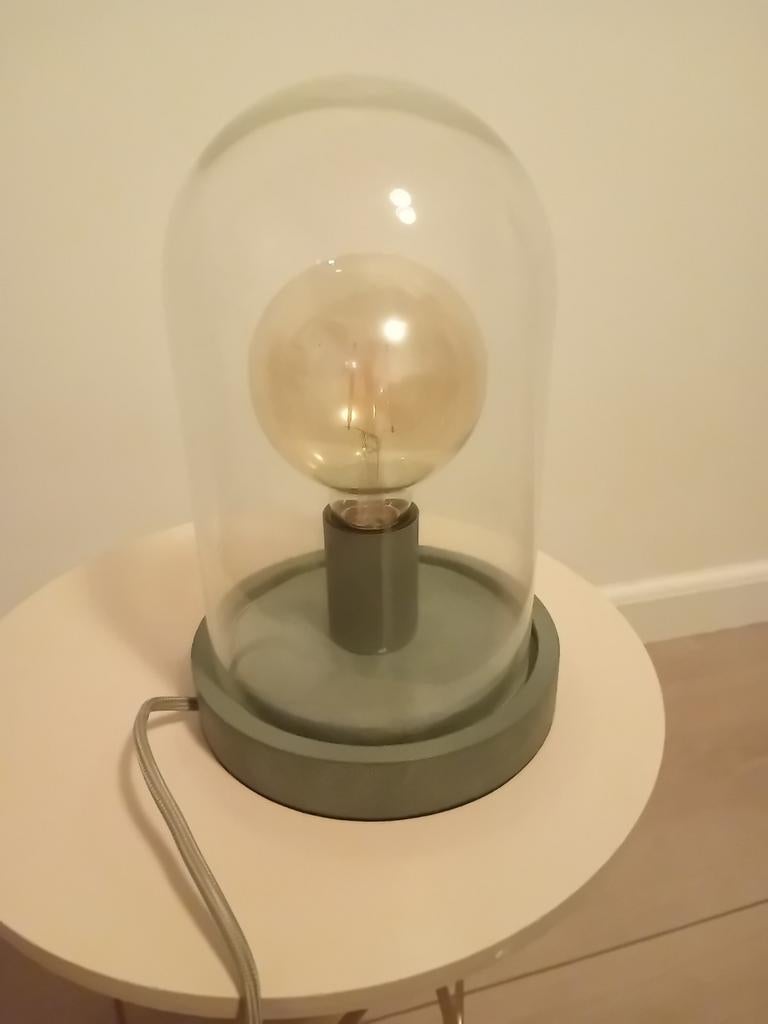 Tafellamp met stolp, Huis en Inrichting, Lampen | Tafellampen, Ophalen of Verzenden, Zo goed als nieuw, Minder dan 50 cm