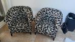 2x Zwart-wit fauteuils, Huis en Inrichting, Fauteuils, Ophalen, Gebruikt, 75 tot 100 cm, Stof