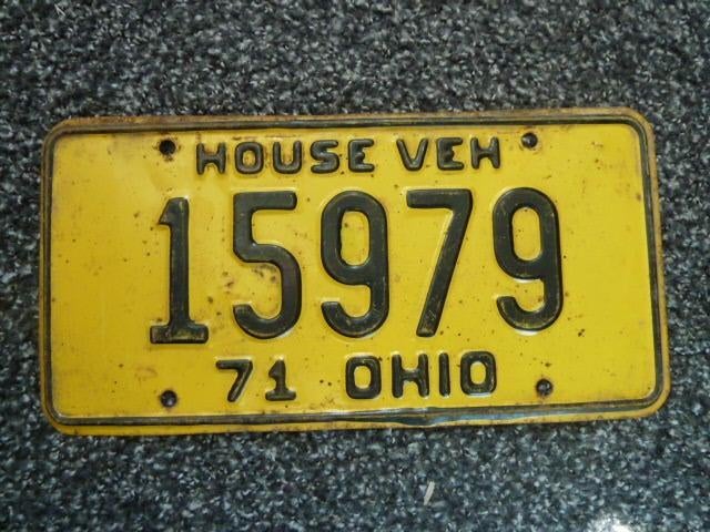 Kentekenplaat licenseplate Ohio 1971 USA, Verzamelen, Verzenden, Gebruikt, Auto's