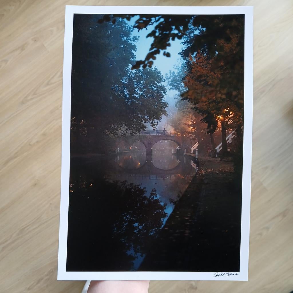 Gosse Bouma origineel werk - Oudegracht Utrecht, Ophalen of Verzenden