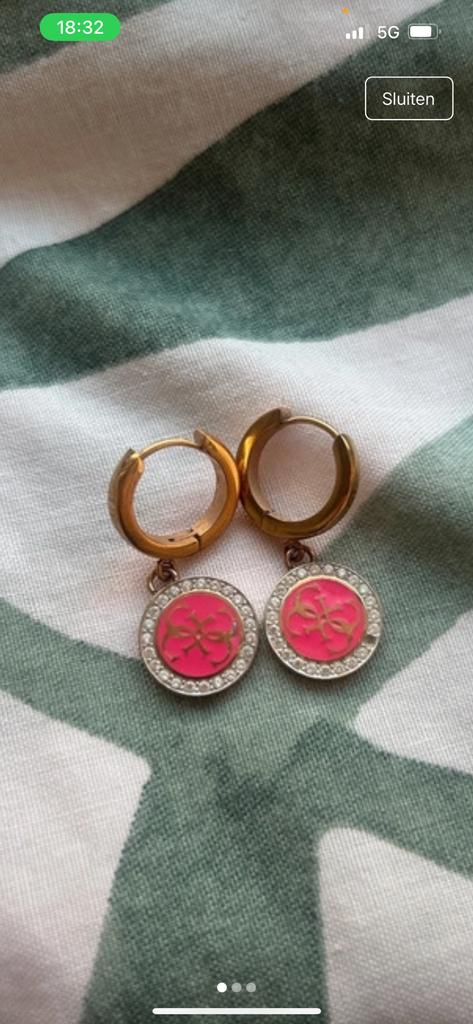 Guess oorbellen, Ophalen of Verzenden, Zo goed als nieuw, Staal