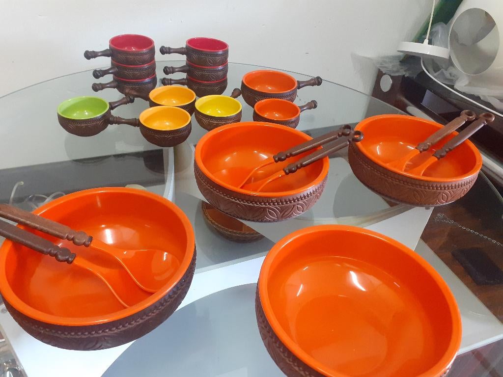 Emsa schalen schaal kom oranje jaren 70 vintage design retro, Overige materialen, Gebruikt, ?, Emsa