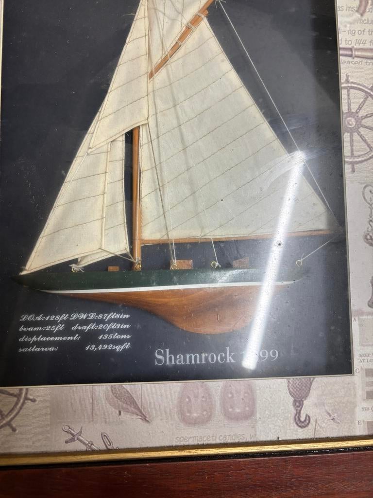 Antiek schilderij van zeilschip 'Shamrock 1899', Antiek en Kunst, Kunst | Schilderijen | Klassiek, Ophalen of Verzenden