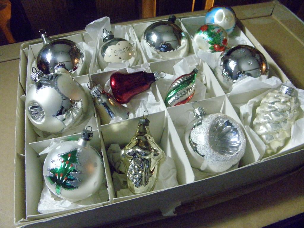 oude antieke  kerstballen ornamenten, Diversen, Kerst, Ophalen of Verzenden, Gebruikt