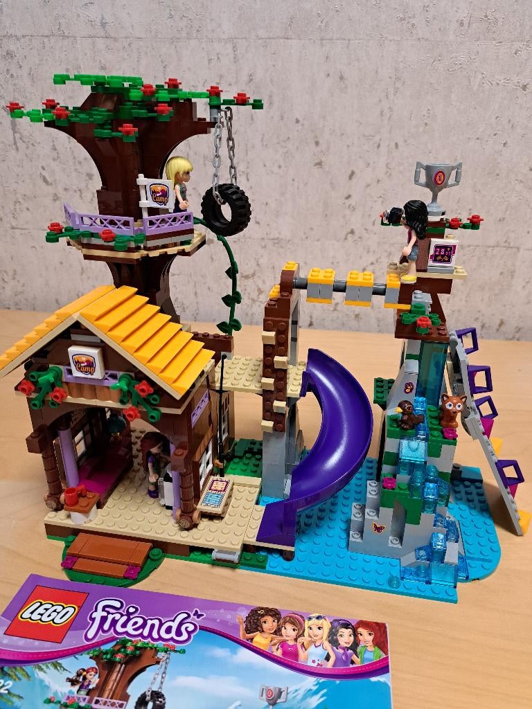 lego friends avonturenkamp boomhuis 41122, Ophalen of Verzenden, Zo goed als nieuw, Complete set, Lego