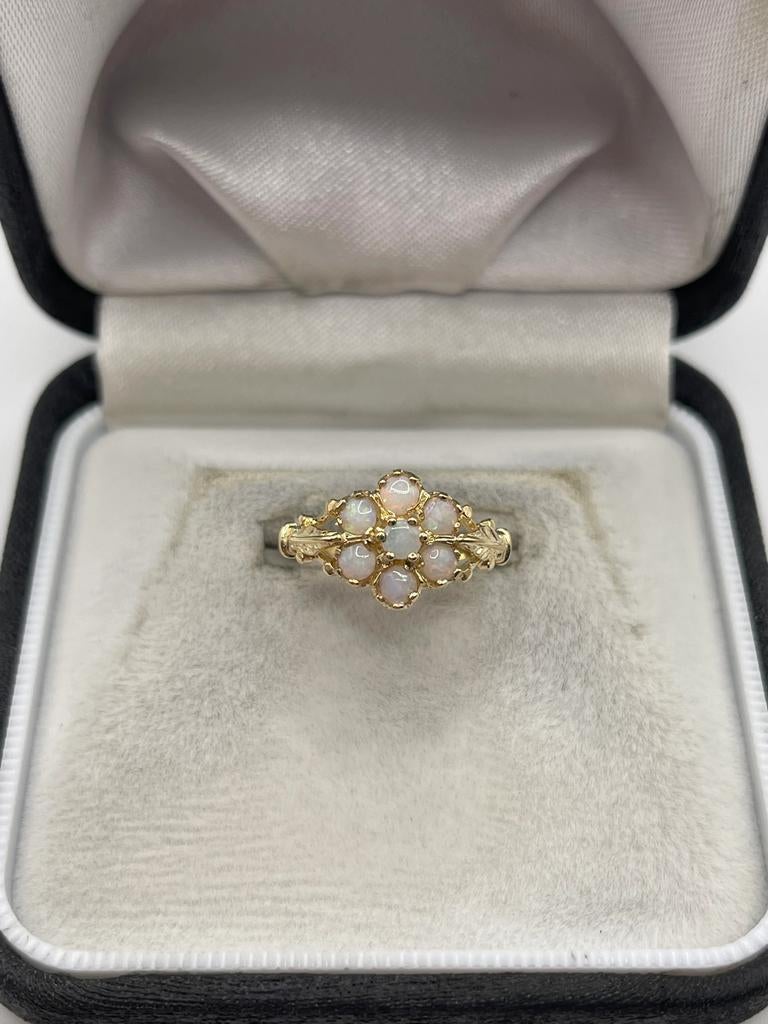 Vintage ring met opaal 9 karaat opaal, Vintage, Vintage, Vintage, Ophalen of Verzenden