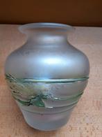 Frosred glas vaas Freiherr von Poschinger antiek 1965, 15cm, Ophalen of Verzenden