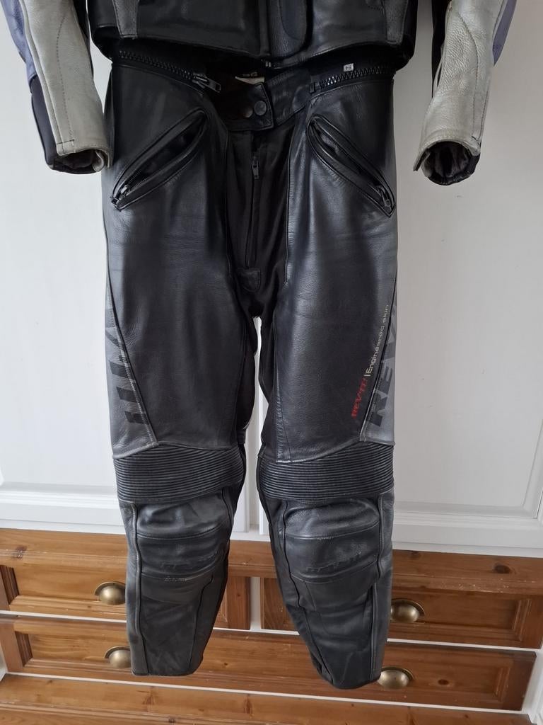 Rev'it leren dames motorpak zwart/blauw/grijs maat 36/38, Motoren, Combipak, Ophalen of Verzenden, Rev'it, Dames