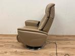 Hukla sta op stoel beige leer op draaivoet, Ophalen of Verzenden, Zo goed als nieuw